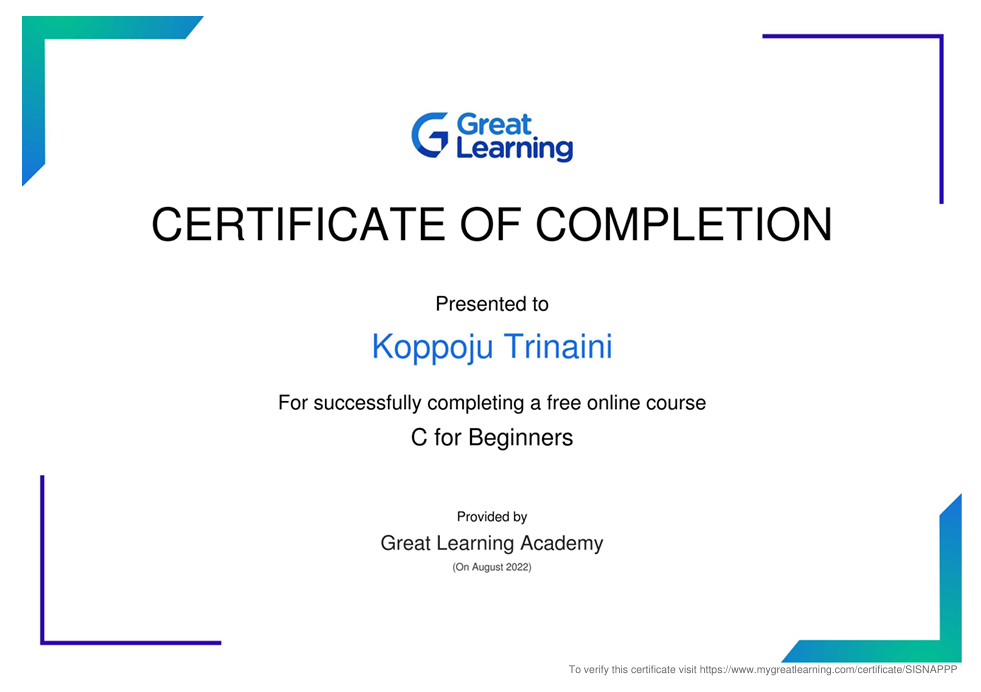 C for Beginners - Great Learning
